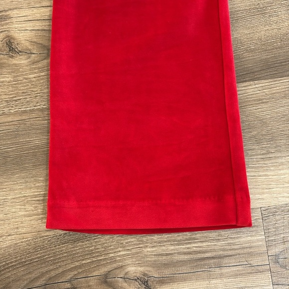 Women's Statement Red Trousers Velvet Pants by Maison d' Amelie Size 8 Holiday - Picture 4 of 10
